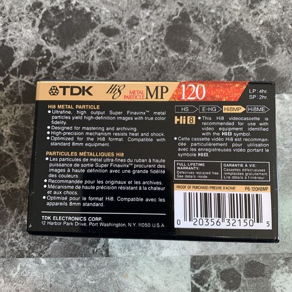 TDK MP 120 High Standard 8mm Video Cassette Metal Particle - Picture 3 of 5